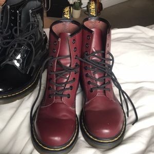 Maroon doc martens